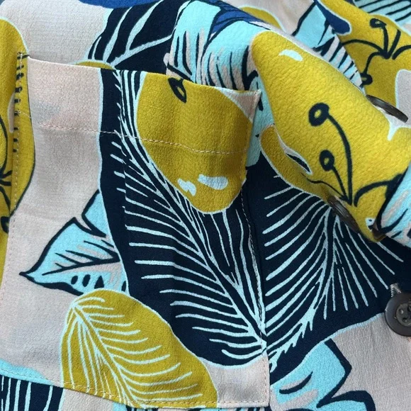 UO Silence and Noise Tropical Print Button Down Dress S - Picture 6 of 9